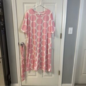 LuLaRoe Pink and White Polka Dot Dress